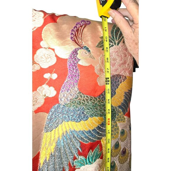 Vintage Japanese Kimono Ceremonial Uchikake Robe With Peacock & Crane Design - Picture 12 of 13